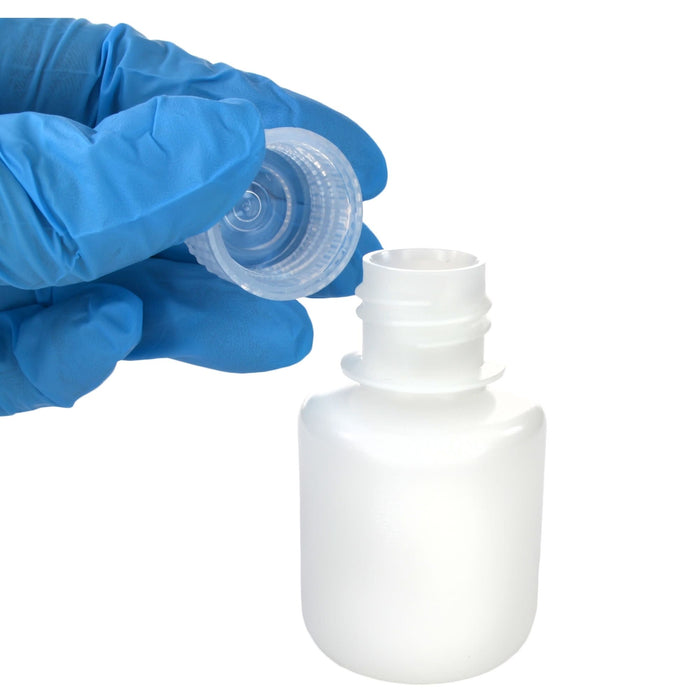 Eisco - Pack of 12, 30mL Narrow Mouth HDPE Translucent Reagent Bottles with Polypropylene Caps, Non-Sterile, Leak-Proof, Chemical Resistant, -100 to 120°C Temperature Range, Laboratory Storage and Transport