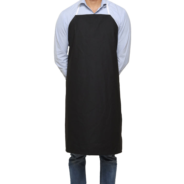 EISCO Rubber Vinyl Apron, Small (27"W x 30"L) - Adjustable Bib Apron for Dishwashing, Butcher, Laboratory - Black