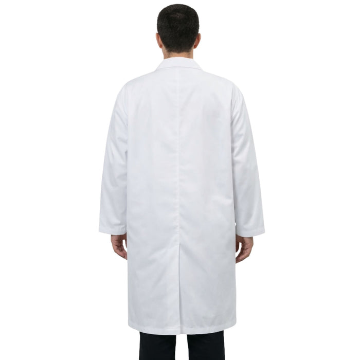 Eisco Adult Large Professional Grade 100% Cotton Lab Coat, 10 Pack – Snap Front Laboratory Coat, 3 Pockets, Machine Washable, White