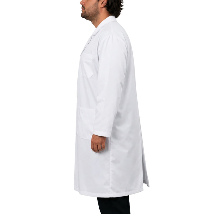 Eisco Adult XL Professional Grade Poly-Cotton Lab Coat, 10 Pack – Durable Snap Front Laboratory Coat, 3 Pockets, Machine Washable, White