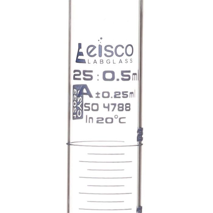 Graduated Cylinder, 25ml - Class A - Blue Graduations, Round Base
