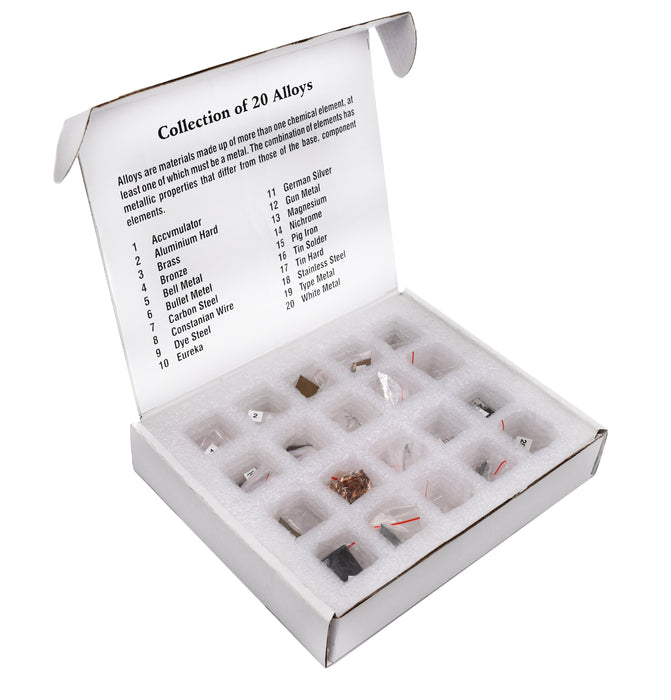Set of 20 Metal Alloys - Specimen Collection - Supplied in Die Cut Case (Discontinued)