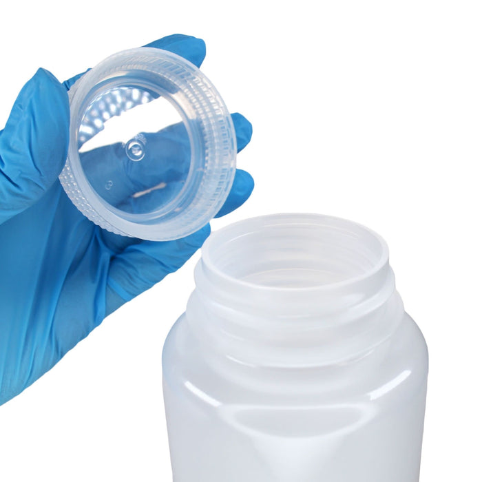 Eisco - 500mL Wide Mouth LDPE Reagent Bottles with Polypropylene Caps, Pack of 12, Non-Sterile, Translucent Laboratory Containers, -100 to 80°C Temperature Range