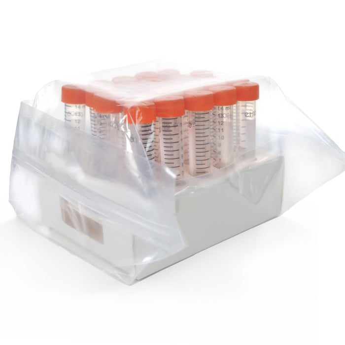 Eisco - Pack of 25, 15mL Non-Sterile Centrifuge Tubes, Polypropylene, Flat Cap, Lab-Grade, Racked