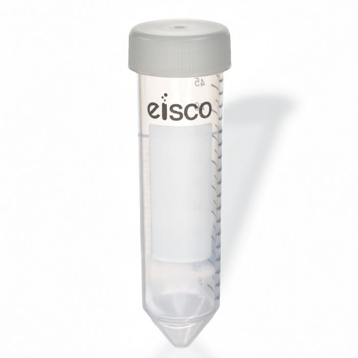 Eisco - Pack of 25, 50mL Sterile Centrifuge Tubes, Polypropylene, Flat Cap, Lab-Grade, Heavy Metal-Free