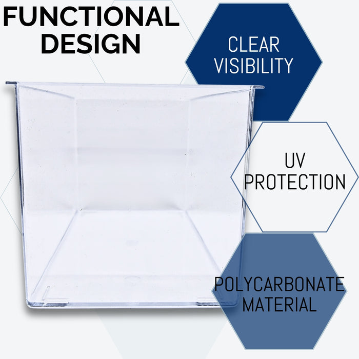 Eisco Labs - Aquarium Tank - Large 1.75 Gallon Molded Plastic Terrarium, Clear Polycarbonate Fish Tank or Insect Habitat with UV Protectant - 10.25" x 6.5" x 6.25"