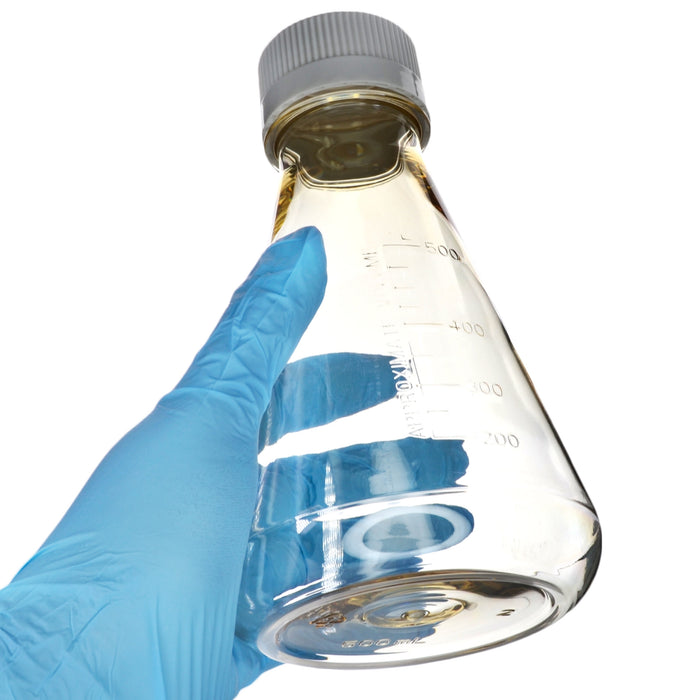 Eisco - Pack of 1, 500mL Sterile Polycarbonate Erlenmeyer Flask, Non-Vented, Flat Bottom, Gamma Sterilized, USP Class VI, Lab-Grade, Chemical Storage, Cell Culture, Mixing