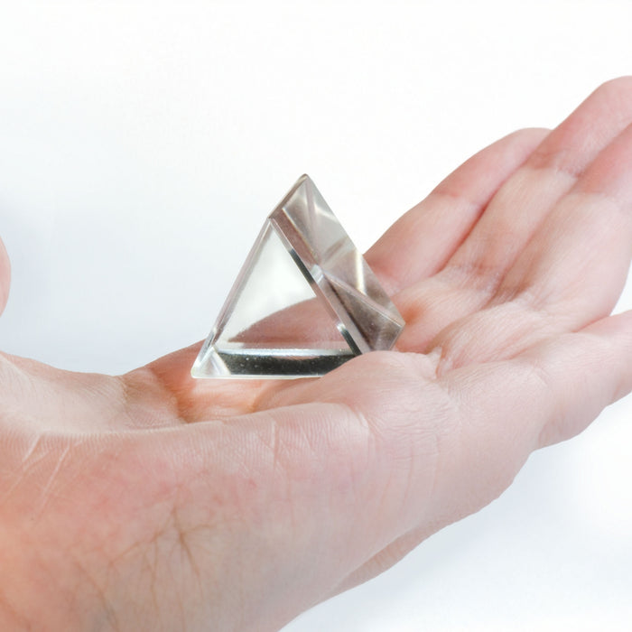 Eisco - Equilateral Glass Prism, 25mm - Polished Faces with Beveled Edges - Ideal for Basic Refraction & Dispersion Experiments, Physics Education & Classroom Demonstrations