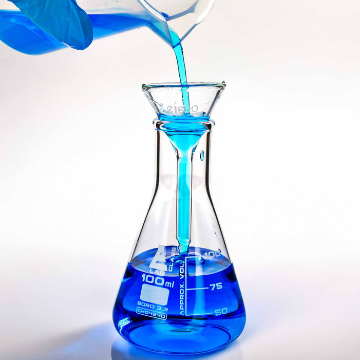 Eisco – 35mm Heavy Duty Glass Funnel, Plain Stem Diameter 6mm, Borosilicate Glass, Thick Uniform Walls, Chemistry Lab Filter Funnel, for Liquid Transfer and Separation Tasks
