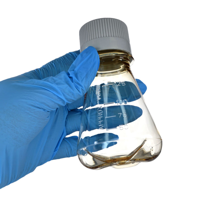 Eisco - Pack of 24, 125mL Sterile Polycarbonate Erlenmeyer Flasks, Non-Vented, Baffled Bottom, Gamma Sterilized, USP Class VI, Lab-Grade, Mixing, Cell Culture, Shaker Compatible