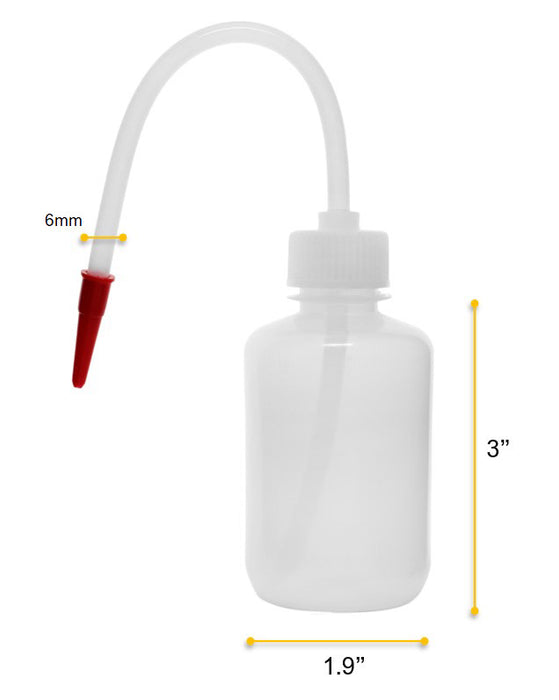 Economy Wash Bottle, 125ml - Polyethylene - Flexible Delivery Tube