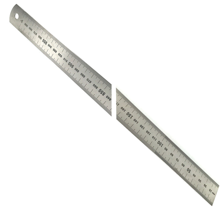 1 Meter Stainless Steel Ruler with Stamped Centimeter and Millimeter Graduations - Eisco Labs