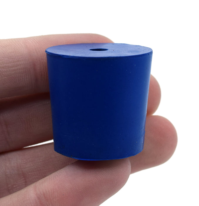 10PK Neoprene Stoppers, 1 Hole - ASTM - Size: #5 - 23mm Bottom, 27mm Top, 25mm Length