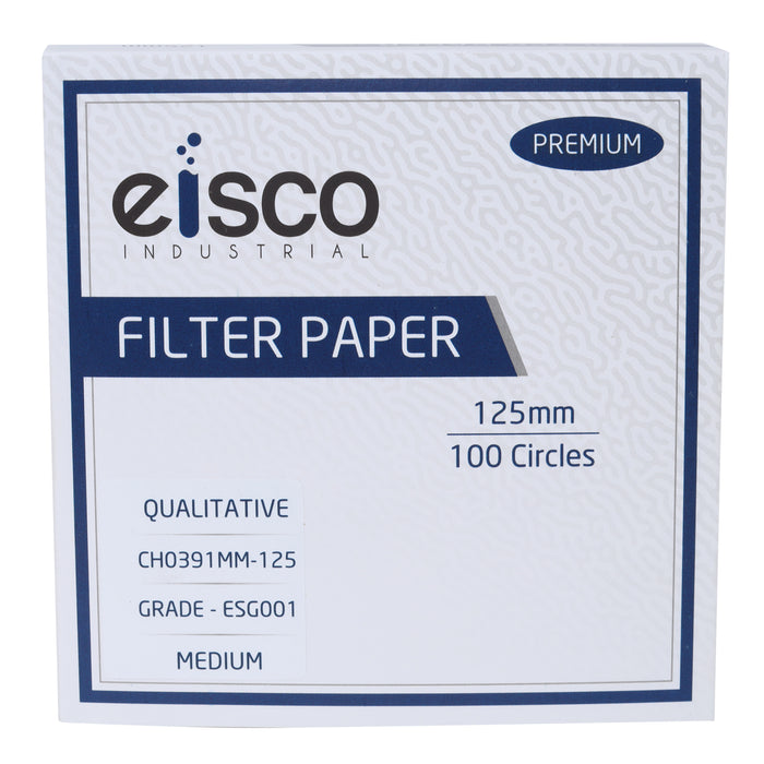 Premium Qualitative Filter Paper, 125mm, Grade ESG001, Pack of 100