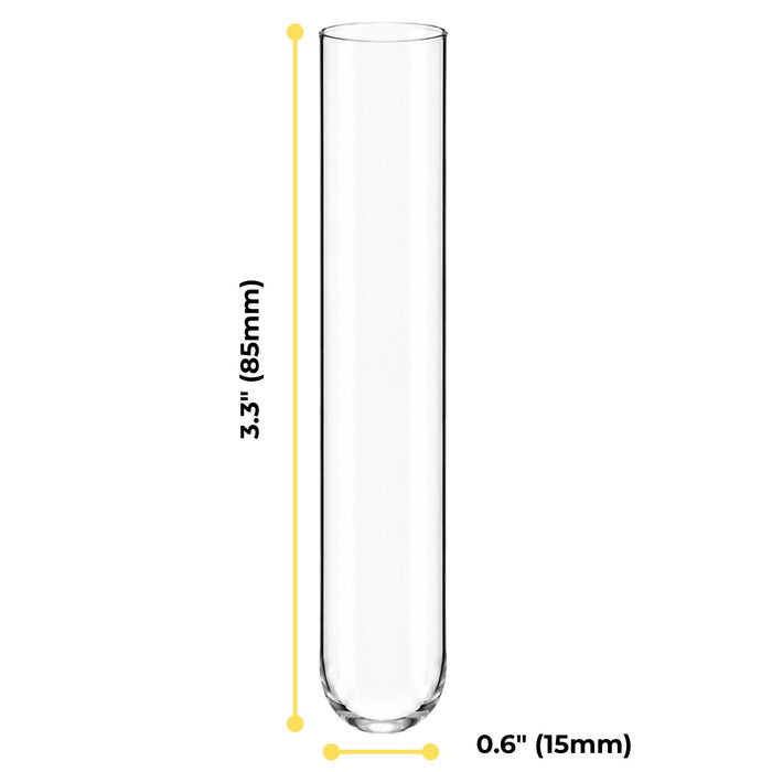 Eisco Disposable Culture Tubes - Borosilicate Glass (5.1 Expansion) - 15mm OD x 85mm Length - Case of 1000