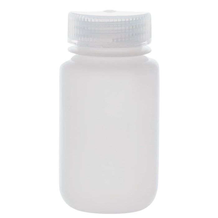 Eisco - 125mL Wide Mouth HDPE Reagent Bottles with Polypropylene Caps, Non-Sterile, Pack of 12, Translucent Leakproof Laboratory Containers, -100 to 120°C Temperature Range