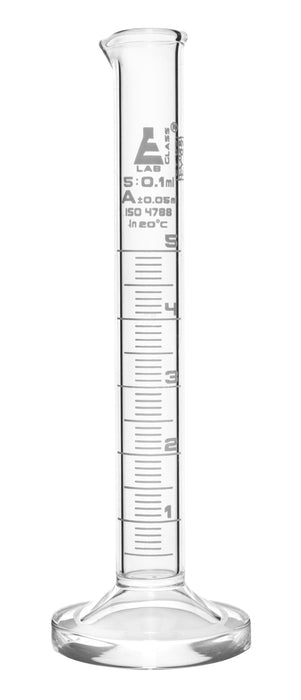 Graduated Cylinder, 5ml - Class A - White Graduations, Round Base