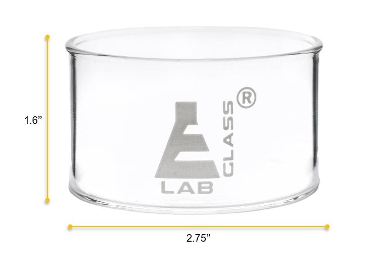 Crystallizing Dish, 100ml - Flat Bottom - Borosilicate Glass - Eisco Labs
