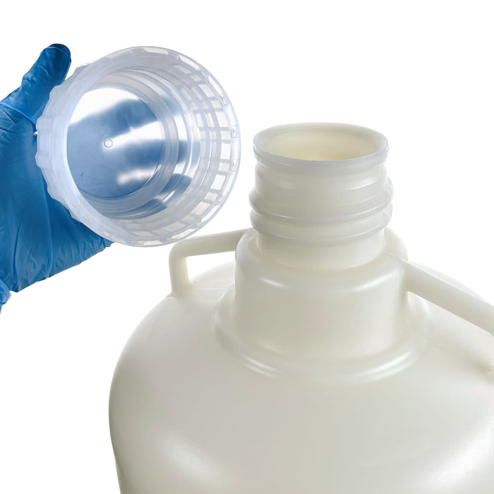 Eisco - 20L HDPE Carboy, Silicone-Lined Polypropylene Cap, Leakproof Tested, Non-Sterile, -100 to 120°C Temperature Range, FDA Compliant, Laboratory and Scientific Liquid Storage Container