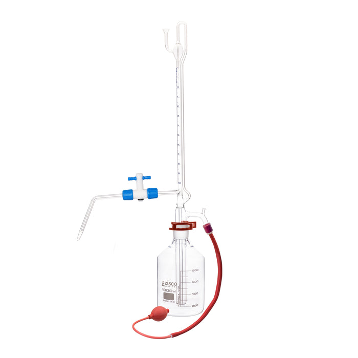 Automatic Zero Burette, 10ml - Class B - 29/32 Joint Size - 0.05Â±ml Tolerance, 0.05ml Sub. Divisions - 1000ml Reservoir Capacity - Eisco Labs