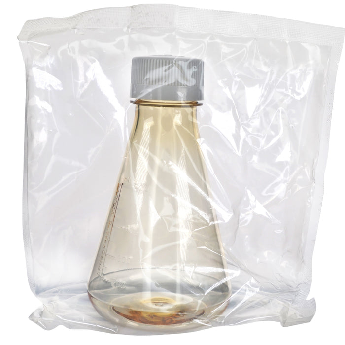 Eisco - Pack of 1, 500mL Sterile Polycarbonate Erlenmeyer Flask, Vented, Flat Bottom, Gamma Sterilized, USP Class VI, Lab-Grade, Chemical Storage, Cell Culture, Mixing