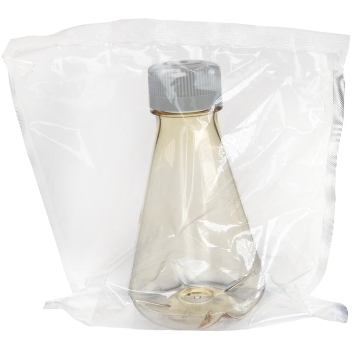 Eisco - Pack of 1, 500mL Sterile Polycarbonate Erlenmeyer Flask, Vented, Baffled Bottom, Gamma Sterilized, USP Class VI, Lab-Grade, Shaker Compatible, Cell Culture, Mixing