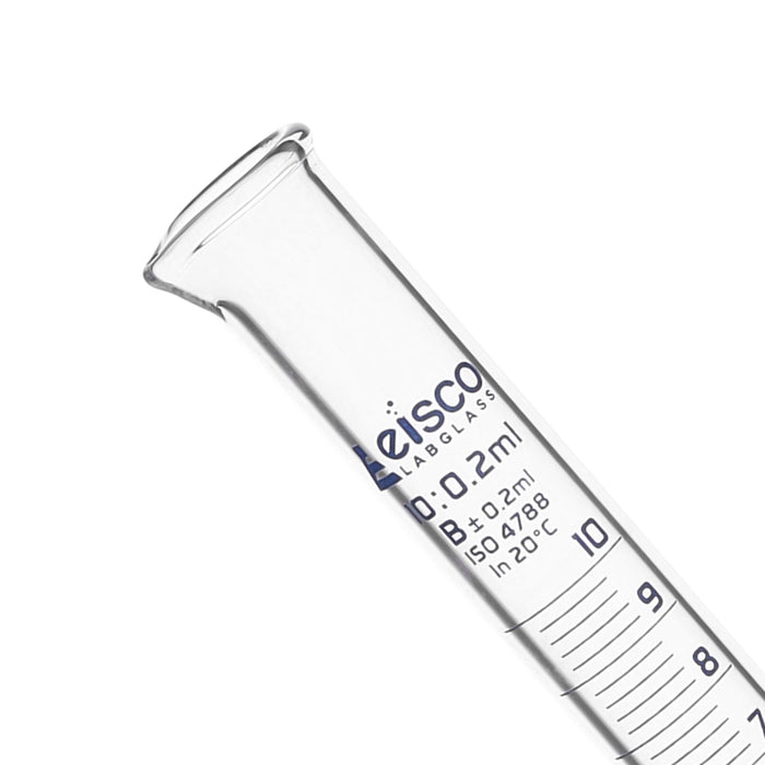 Graduated Cylinder, 10ml - Class B - Blue Graduations, Round Base