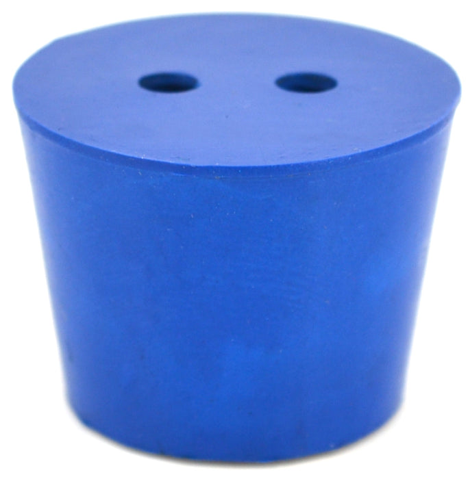 10PK Neoprene Stoppers, 2 Holes - ASTM - Size #6.5 - 27mm Bottom, 34mm Top, 25mm Length