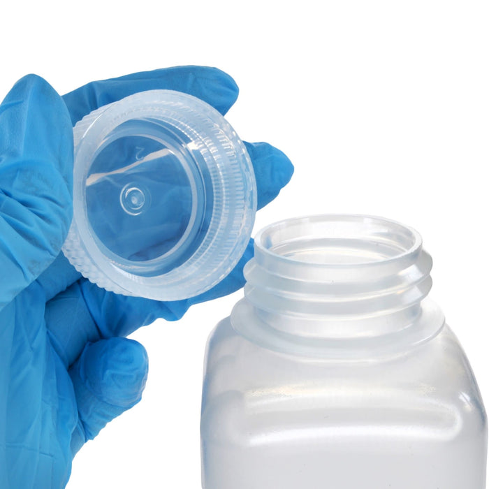 Eisco - Pack of 12, 175mL Square Polypropylene Reagent Bottles with Wide Mouth Polypropylene Caps, Translucent, Autoclavable, Leak-Proof, Chemical Resistant, 0-135°C