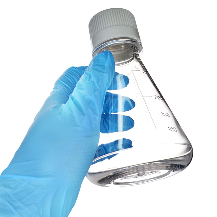 Eisco - Pack of 12, 250mL Sterile PETG Erlenmeyer Flasks, Non-Vented, Flat Bottom, Lab-Grade, Gamma Sterilized, USP Class VI, Ideal for Cell Culture, Biopharmaceutical Processing, Chemical Storage