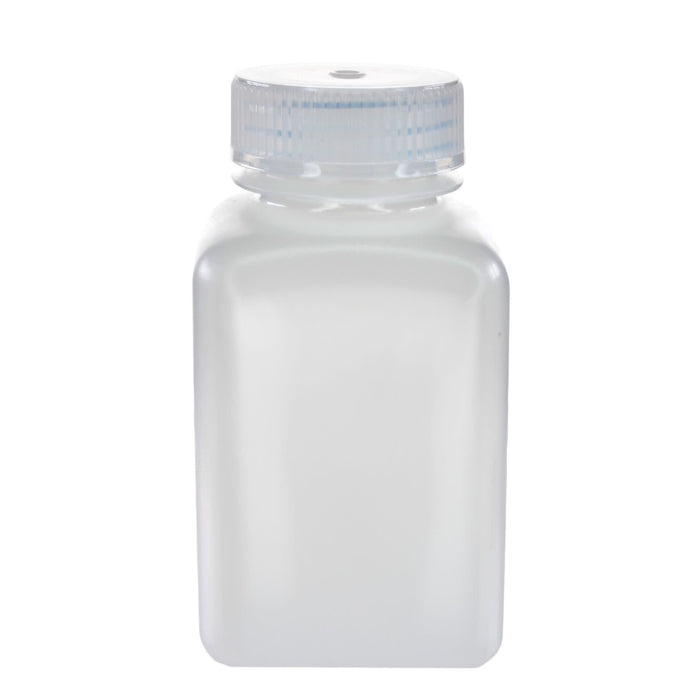 Eisco - Pack of 12, 175mL Square HDPE Reagent Bottles with Wide Mouth Polypropylene Caps, Translucent, Non-Sterile, Chemical Resistant, Leak-Proof, -100°C to 120°C, Ideal for Lab and Industrial Use