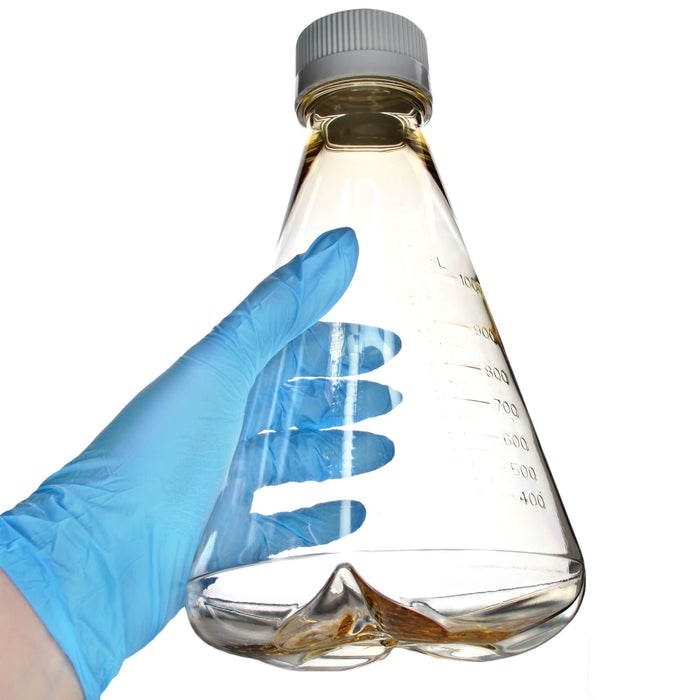 Eisco - Pack of 6, 1L Sterile Polycarbonate Erlenmeyer Flasks, Non-Vented, Baffled Bottom, Gamma Sterilized, USP Class VI, Lab-Grade, Mixing, Cell Culture, Shaker Compatible