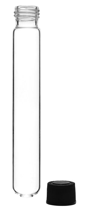 Culture Tube with Screw Cap, 50mL, 12/PK - 25x150mm - Round Bottom - Borosilicate Glass