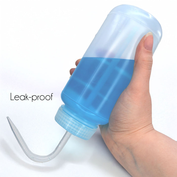 Eisco - 500 mL Wide Mouth Wash Bottle - LDPE Flexible and Durable - Leak-Proof Translucent Bottle for Liquid Dispensing, Cleaning, Rinsing, and Plant Care