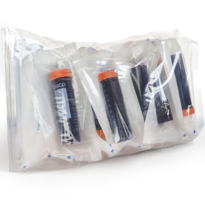 Eisco - Pack of 25, 50mL Sterile Amber Centrifuge Tubes, Polypropylene, Flat Cap, Lab-Grade, Self-Standing, Individually Wrapped