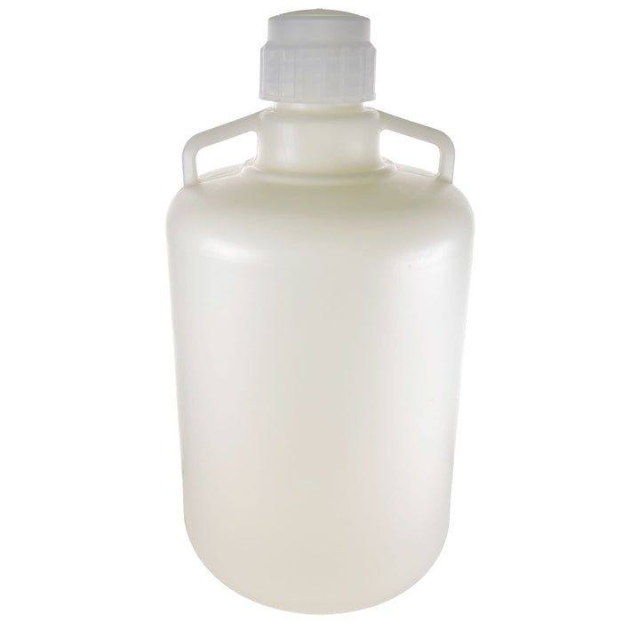 Eisco - 20L HDPE Carboy, Silicone-Lined Polypropylene Cap, Leakproof Tested, Non-Sterile, -100 to 120°C Temperature Range, FDA Compliant, Laboratory and Scientific Liquid Storage Container