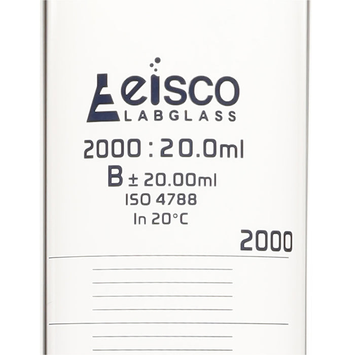 Graduated Cylinder, 2000ml - Class B - Blue Graduations, Round Base
