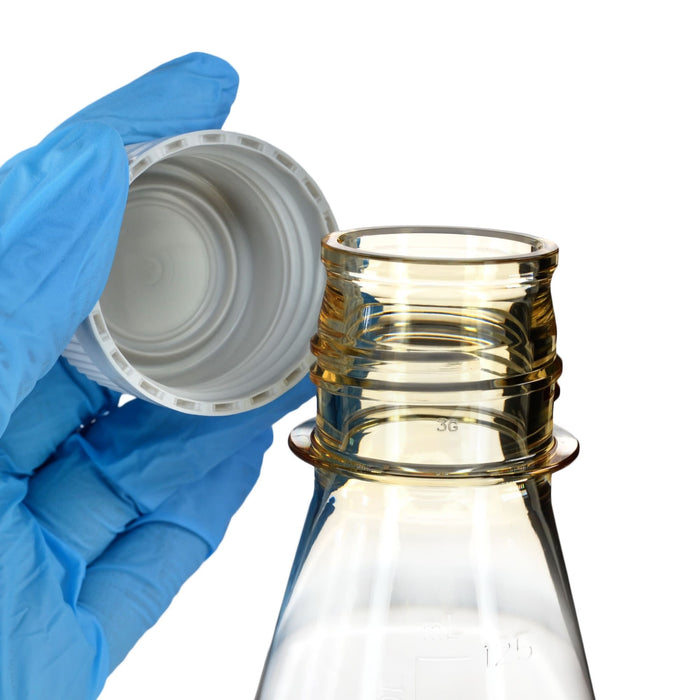 Eisco - Pack of 24, 125mL Sterile Polycarbonate Erlenmeyer Flasks, Non-Vented, Baffled Bottom, Gamma Sterilized, USP Class VI, Lab-Grade, Mixing, Cell Culture, Shaker Compatible