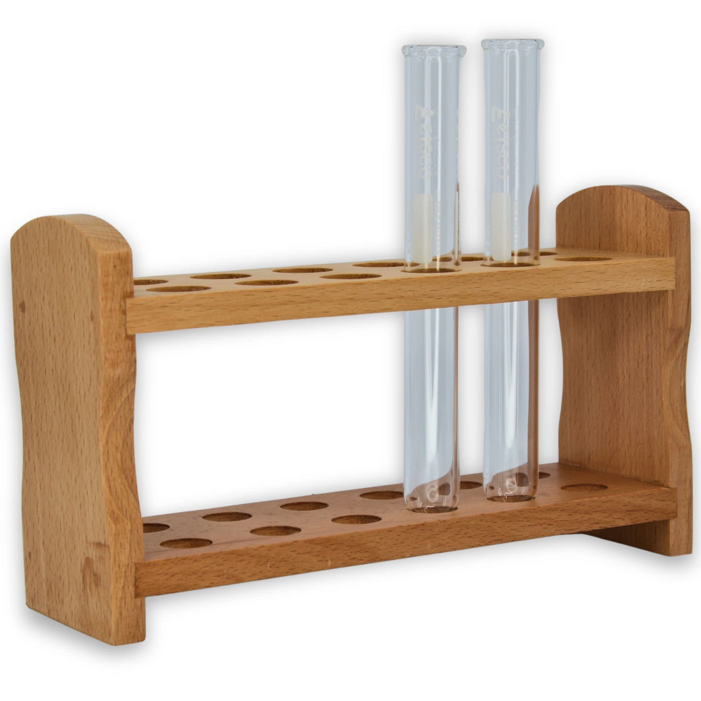 Eisco - Hardwood Test Tube Rack with 12 Holes - Durable Wooden Support ...