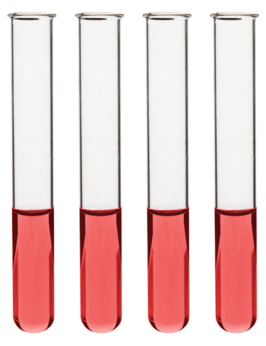 48PK Test Tubes, 15mL, 15x130mm - Rimmed - Light Wall, 1.2mm Thick - Borosilicate 3.3 Glass