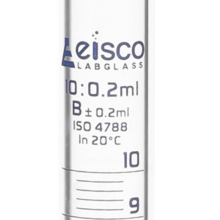 Graduated Cylinder, 10ml - Class B - Blue Graduations, Round Base