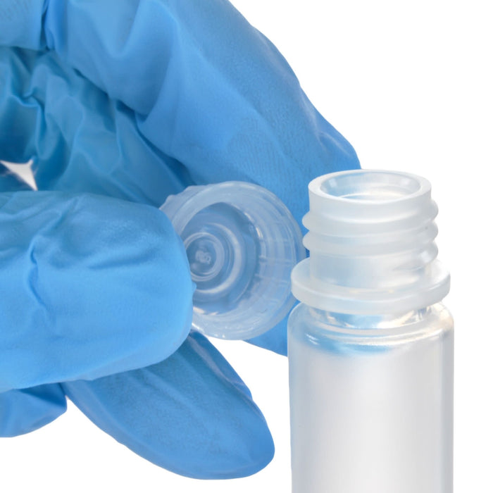 Eisco - Pack of 12, 4mL Narrow Mouth Polypropylene Reagent Bottles with Polypropylene Caps, Autoclavable, Translucent, Non-Sterile, Leak-Proof, 0-135°C Temperature Range, Ideal for Lab Storage and Transport