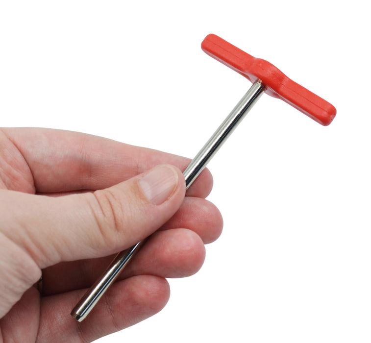 7 Piece Cork Borer Set - Includes 6 Cork Borers and One Steel Ram Rod - Nickel-Plated Brass with Plastic Handles - Useful For Both Rubber Stoppers And Corks - Eisco Labs