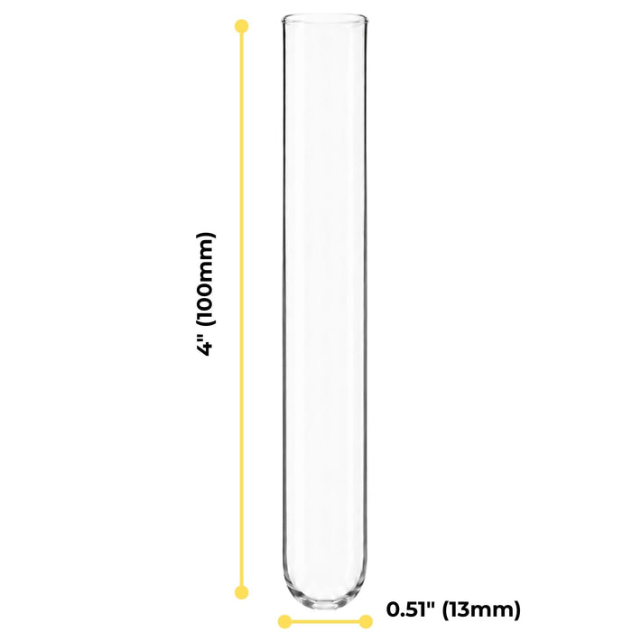 Eisco Disposable Culture Tubes - Borosilicate Glass (5.1 Expansion) - 13mm OD x 100mm Length - Case of 1000
