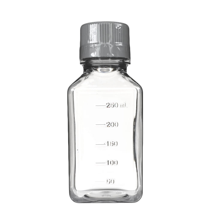 Eisco - Pack of 30, 250mL Sterile PET Media Bottles with HDPE Caps, Leakproof, Tamper-Evident, Lab-Grade, Ideal for Lab Reagents, Buffers & Biopharmaceutical Processing