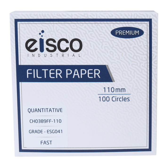 Premium Quantitative Filter Paper, 110mm, Ashless, Grade ESG041, Pack of 100