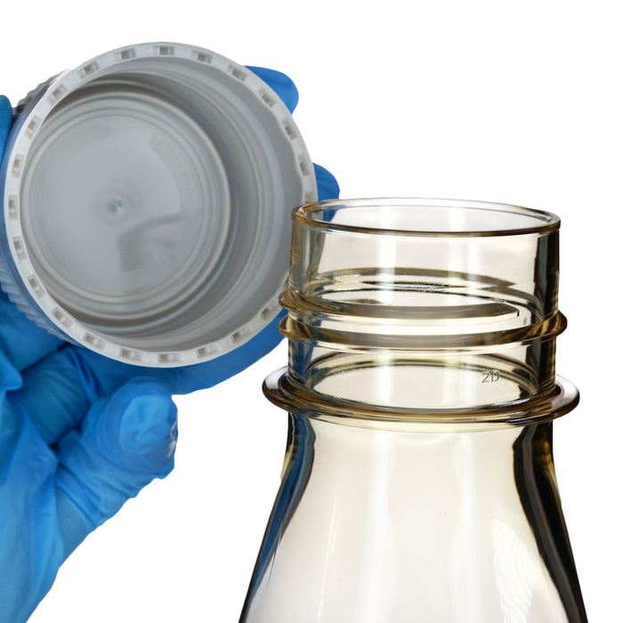 Eisco - Pack of 1, 500mL Sterile Polycarbonate Erlenmeyer Flask, Non-Vented, Baffled Bottom, Gamma Sterilized, USP Class VI, Lab-Grade, Mixing, Cell Culture, Shaker Compatible