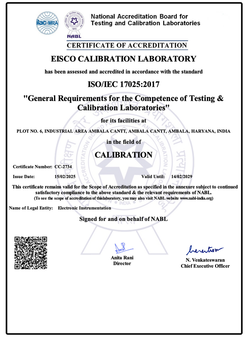 Eisco NABL ISO 17025