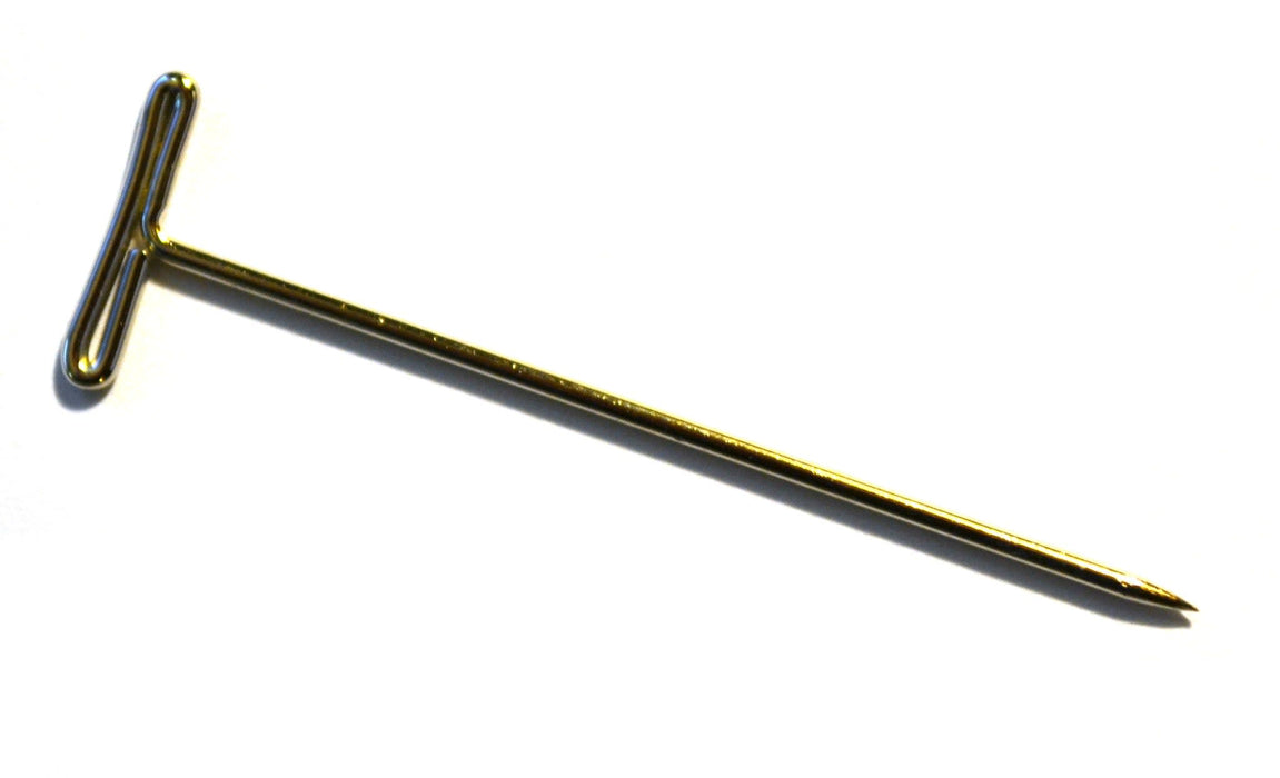 Eisco Labs Nickel Plated Dissection T-Pins, 2" Length, 9/16" Head, Pack of 100