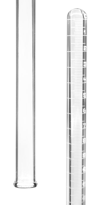 Gas Tube, 50ml - White Graduations - Sealed End - For Measurement of Gasses - Borosilicate Glass - Eisco Labs